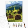 Pictură pe numere, pe pânză întinsă, 40x50 cm - Soarele peste pășunea montană
