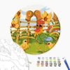 Imagine 3/6 - Set pictură pe numere, pe pânză întinsă, 30 cm - Didevych Kateryna: Cocoși