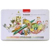 Imagine 1/9 - Bruynzeel Fineliner Brush pen marker cu două vârfuri   în set - 72 buc, în cutie metalcă