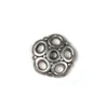 Charm, ornament metalic, 7 buc - capace cu 5 dinti, 8 mm