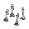 Imagine 1/2 - Charm, ornament metalic, 4 buc - girafa, 3D