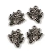 Charm, ornament metalic, 4 buc - bufniță, avion