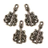 Charm, ornament metalic, 4 buc - pin de padure, 3D