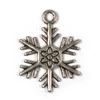 Charm, ornament metalic, 3 buc - cristal de zăpadă, 3D