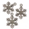 Charm, ornament metalic, 3 buc - cristal de zăpadă, 3D
