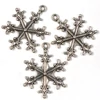Imagine 1/2 - Ornament metalic Charm, 3 buc - fulg de nea, 3D