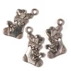 Imagine 1/2 - Charm, ornament metalic, 3 buc - șosete de Crăciun, 3D