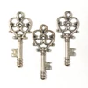 Charm, ornament metalic, 3 buc - cheie, stoloni, 3D