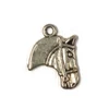 Imagine 2/2 - Charm, ornament metalic, 3 buc - cap de cal, 3D