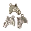 Imagine 1/2 - Charm, ornament metalic, 3 buc - cap de cal, 3D