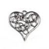 Charm, ornament metalic, 3 buc - inimă, crin
