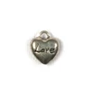 Charm, ornament metalic, 3 piese - inimă, 3D