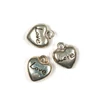 Imagine 1/2 - Charm, ornament metalic, 3 piese - inimă, 3D