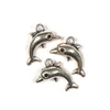 Charm, ornament metalic, 3 buc - delfin, 3D