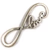 Imagine 2/2 - Ornament metalic Charm, 3 buc - love, infinit, curbat