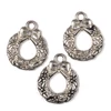 Imagine 1/2 - Charm, ornament metalic, 3 buc - coroana, 3D