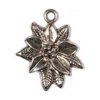 Charm, ornament metalic, 3 buc - poinsettia