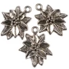 Charm, ornament metalic, 3 buc - poinsettia