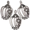 Charm, ornament metalic, 3 buc - cușcă de dragoste