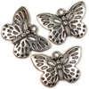 Imagine 1/2 - Ornament metalic Charm, 3 buc - fluture, ajurat