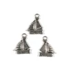 Charm, ornament metalic, 3 buc - barca cu pânze