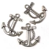 Imagine 1/2 - Charm, ornament metalic, 3 buc - ancora, 3D