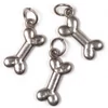 Charm, ornament metalic, 3 buc - os de câine cu Inel pentru montaj, 3D