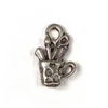 Charm, ornament metalic, 3 buc - cana de arta, 3D