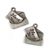 Charm, ornament metalic, 2 piese - scrisoare de dragoste