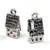 Charm, ornament metalic, 2 buc - casa de turta dulce, 3D