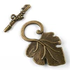 Ornament metalic Charm, 2 perechi - clemă în T, frunză de struguri, antic