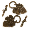 Imagine 1/2 - Ornament metalic Charm, 2 perechi - clemă în T, frunză de struguri, antic