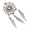 Ornament metalic Charm, 4 buc - pana de pasare