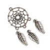 Charm, ornament metalic, 4 buc - frunza