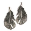 Imagine 1/2 - Ornament metalic Charm, 2 buc - pana de pasare, lat