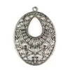 Imagine 1/3 - Charm, ornament metalic, 1 buc - oval