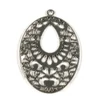 Charm, ornament metalic, 1 buc - oval
