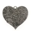 Imagine 1/3 - Ornament metalic Charm, 1 buc - inimă, floral