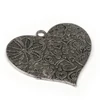 Imagine 2/3 - Ornament metalic Charm, 1 buc - inimă, floral