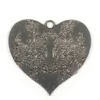Imagine 3/3 - Ornament metalic Charm, 1 buc - inimă, floral
