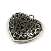 Imagine 2/2 - Ornament metalic Charm, 1 buc - inimă, 3D, ajurat