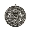 Imagine 1/2 - Charm, ornament metalic, 1 buc - rotund, perforat, decorativ