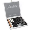 Set de desen Cretacolor Black & White, 25 buc, cutie din lemn