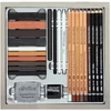 Imagine 2/4 - Set de desen și schiță  Cretacolor Passion Box, 25 bucati, cutie din lemn