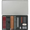 Set avansat de desen și schițe Cretacolor Teachers' Choice, 26 buc., cutie metalică