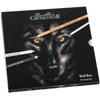 Set de desen alb-negru Cretacolor Wolf Box, 25 piese, cutie metalica