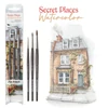 Da Vinci Secret Places Watercolour set de pensule, sintetice, rotunde, 3 buc