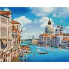 Imagine 1/18 - Pictură cu diamante , pe pânză întinsă, 40x50 cm - Canalele Veneției (Santa Maria della Salute)