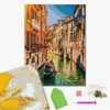 Imagine 2/18 - Pictură cu diamante , pe pânză întinsă , 40x50 cm - Gondole pe canalele Venetiei