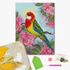 Pictură cu diamante , pe pânză întinsă , 40x50 cm - Papagal printre flori